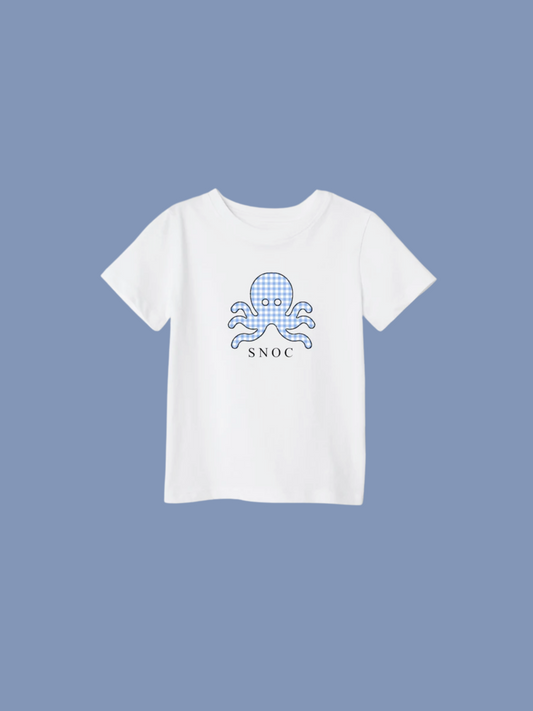 logo pulpo SNOC - CAMISETA BLUE VICHY