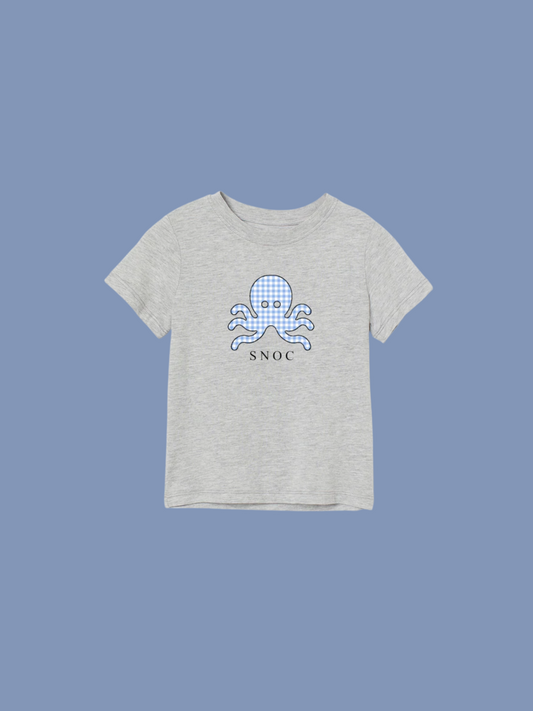 logo pulpo SNOC - CAMISETA BLUE VICHY