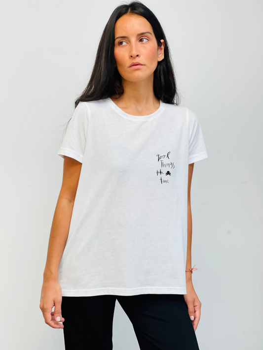 Camisetas logo pulpo SNOC - CAMISETA GOOD THINGS TAKE TIME