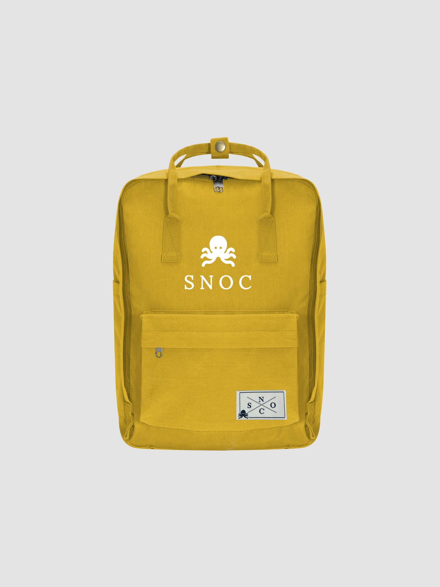 SNOC MOCHILA MOSTAZA WHITE LOGO