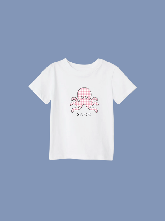 logo pulpo SNOC - CAMISETA PINK VICHY