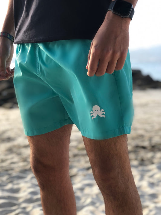 Bañadores logo pulpo SNOC - BAÑADOR SNOC VERDE AGUA
