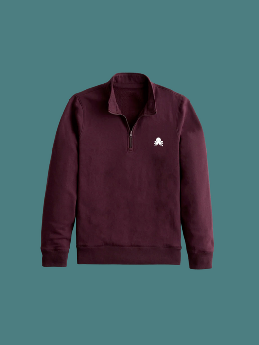 Sudaderas logo pulpo SNOC - SNOC QUARTER ZIP BURDEOS