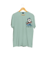Camiseta de golf Play the Coast SNOC aguamarina, vista frontal, fondo transparente