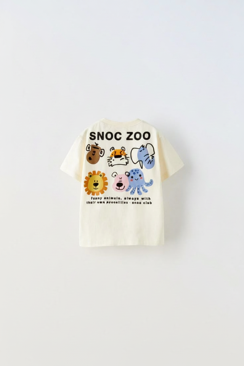 Mockup camiseta kids SNOC Zoo trasero con pulpito