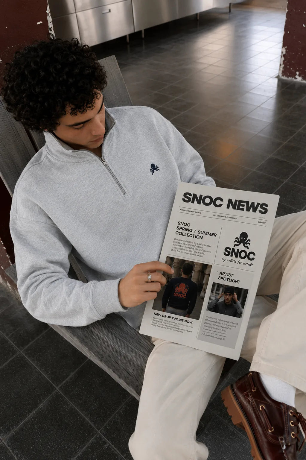 Sudadera Quarter Zip SNOC Gray