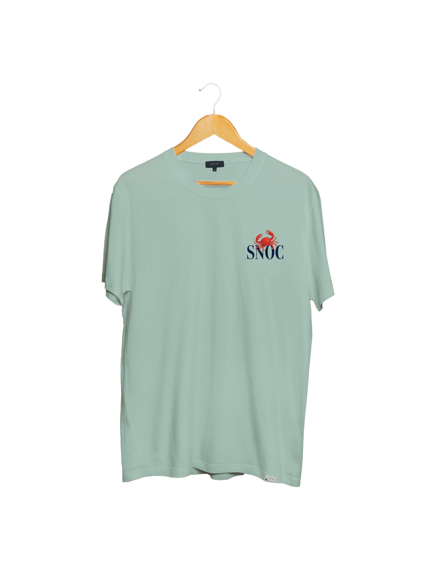 Camiseta Crab and Sea SNOC aguamarina, vista frontal, fondo transparente