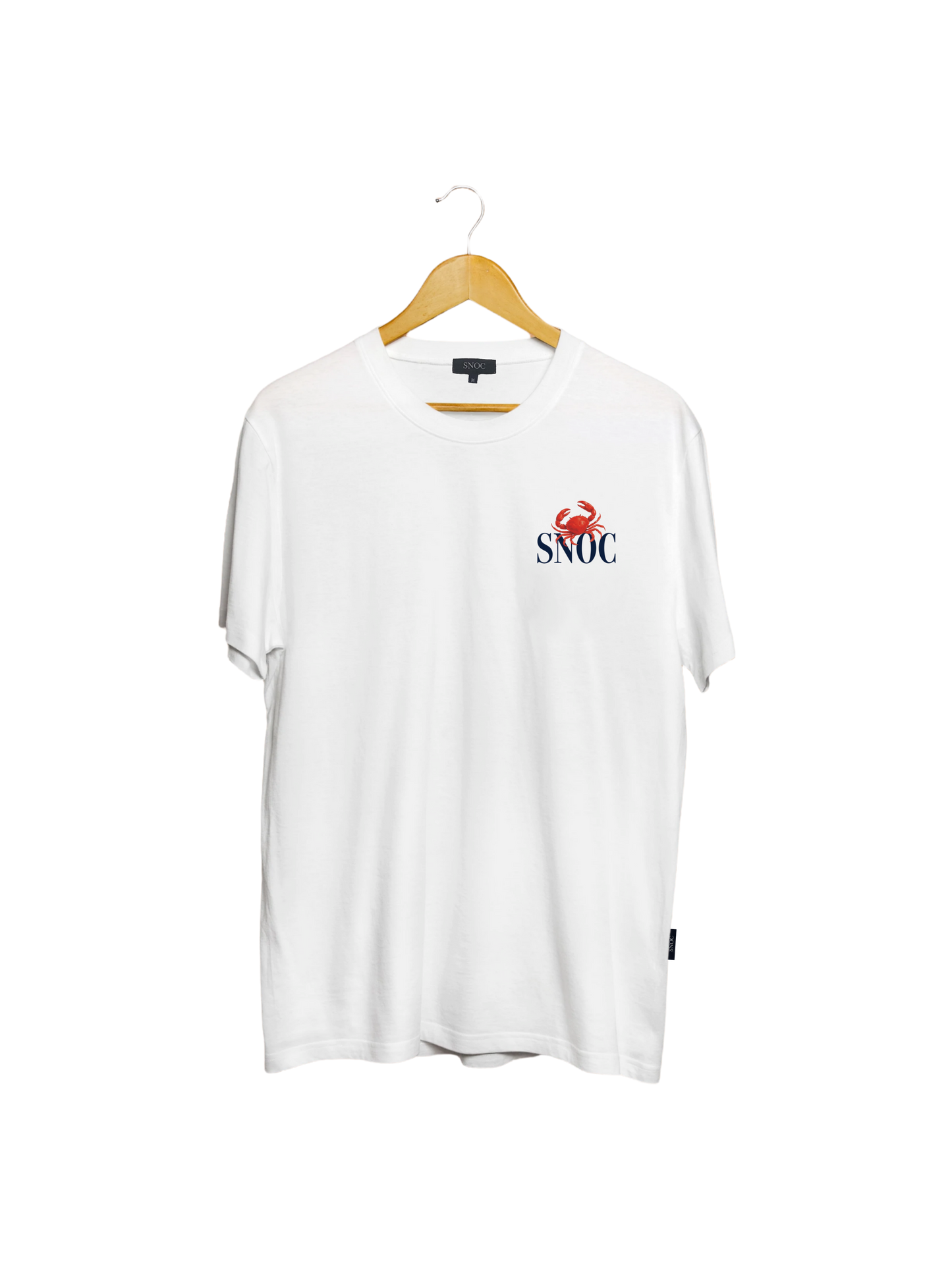 Camiseta Crab and Sea SNOC blanca, vista frontal, fondo transparente