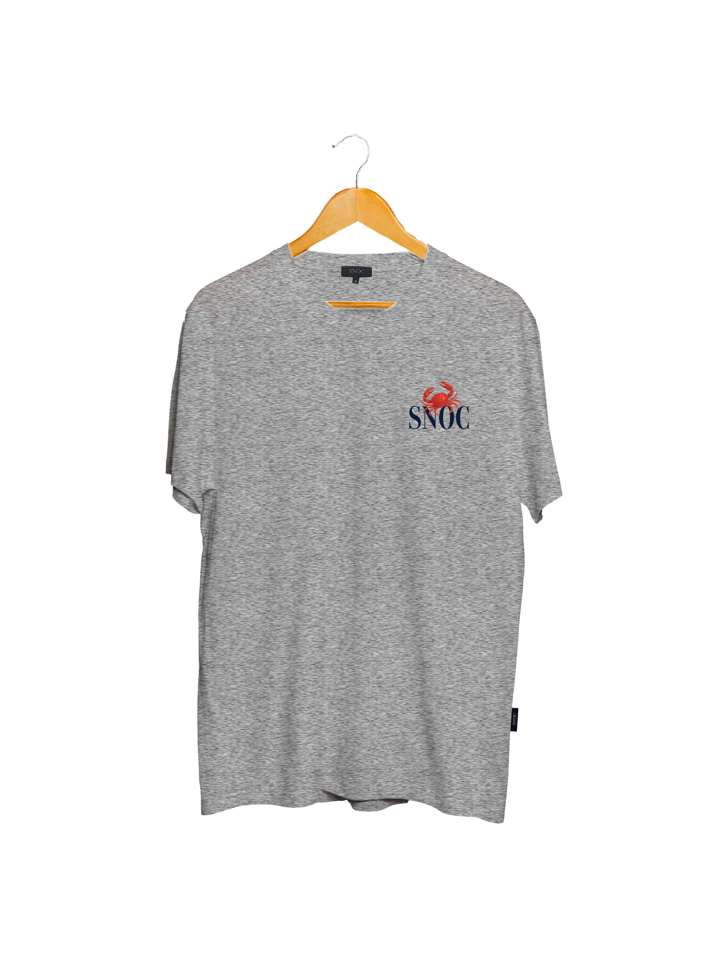 Camiseta Crab and Sea SNOC gris claro, vista frontal, fondo transparente