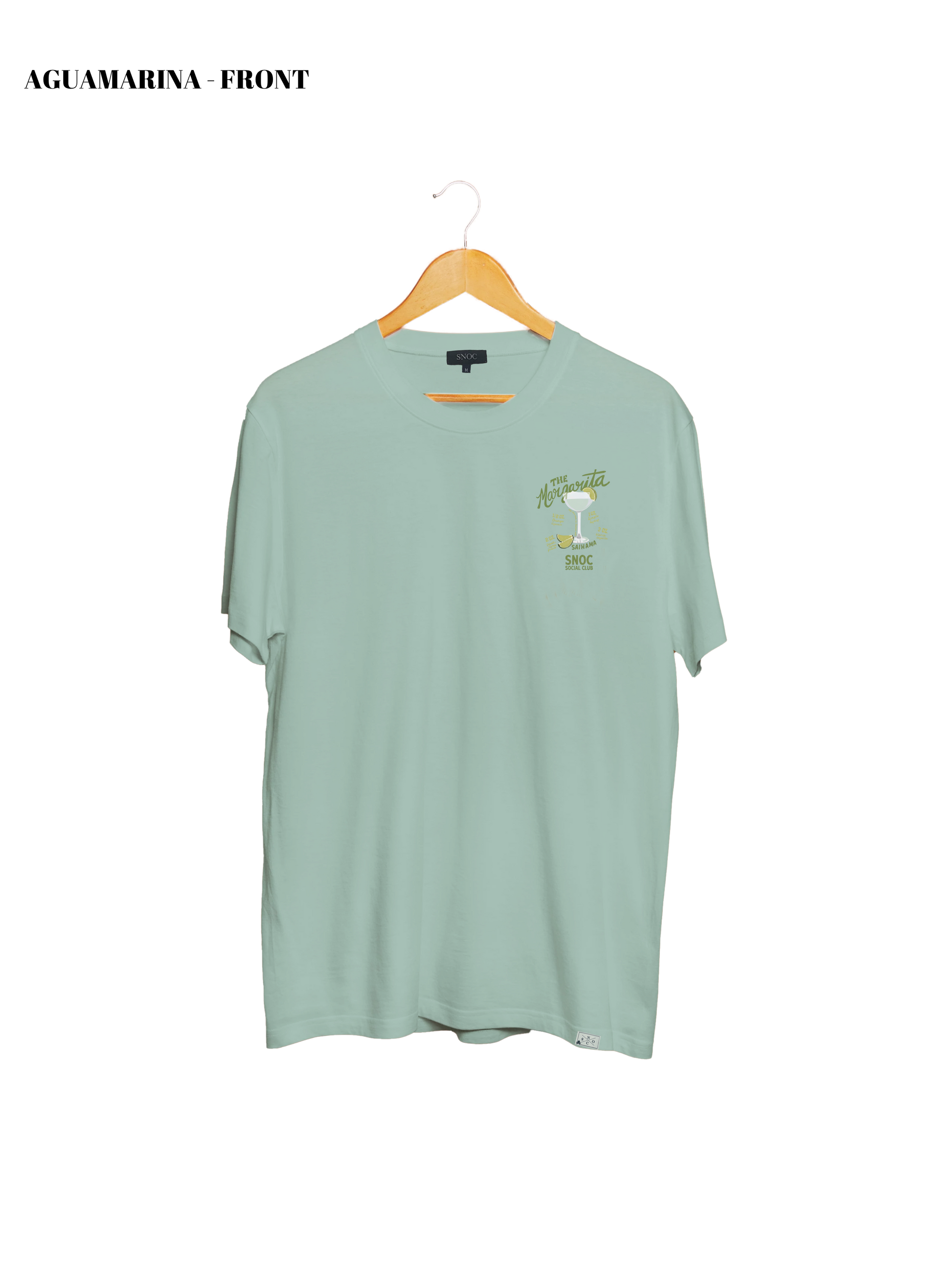 Camiseta Margarita SNOC color Aguamarina, vista frontal, fondo transparente