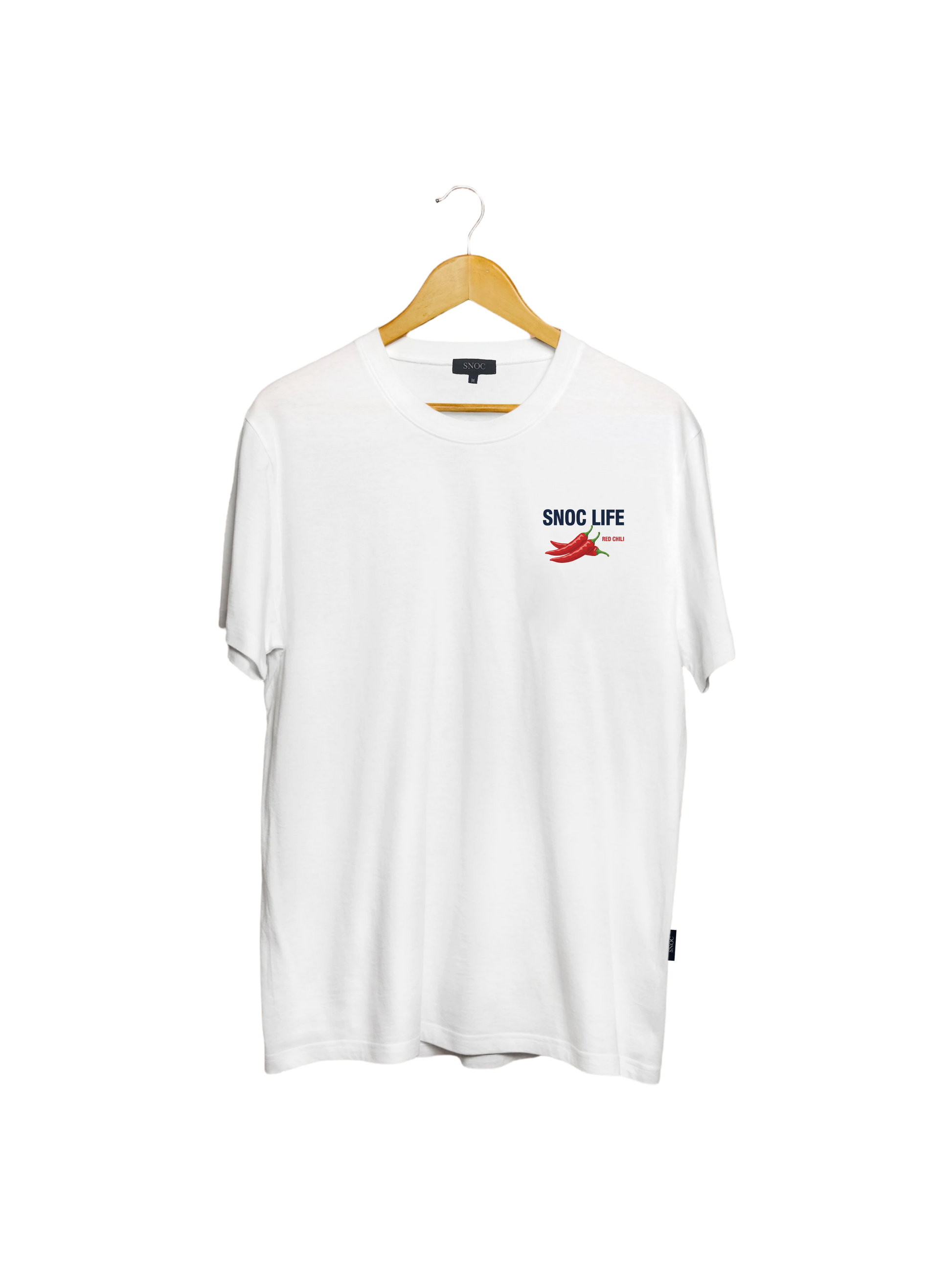 Camiseta Red Chili SNOC blanca, vista frontal, fondo transparente