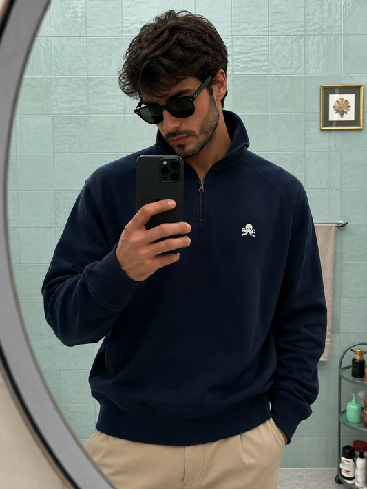 Sudadera Quarter Zip SNOC Navy