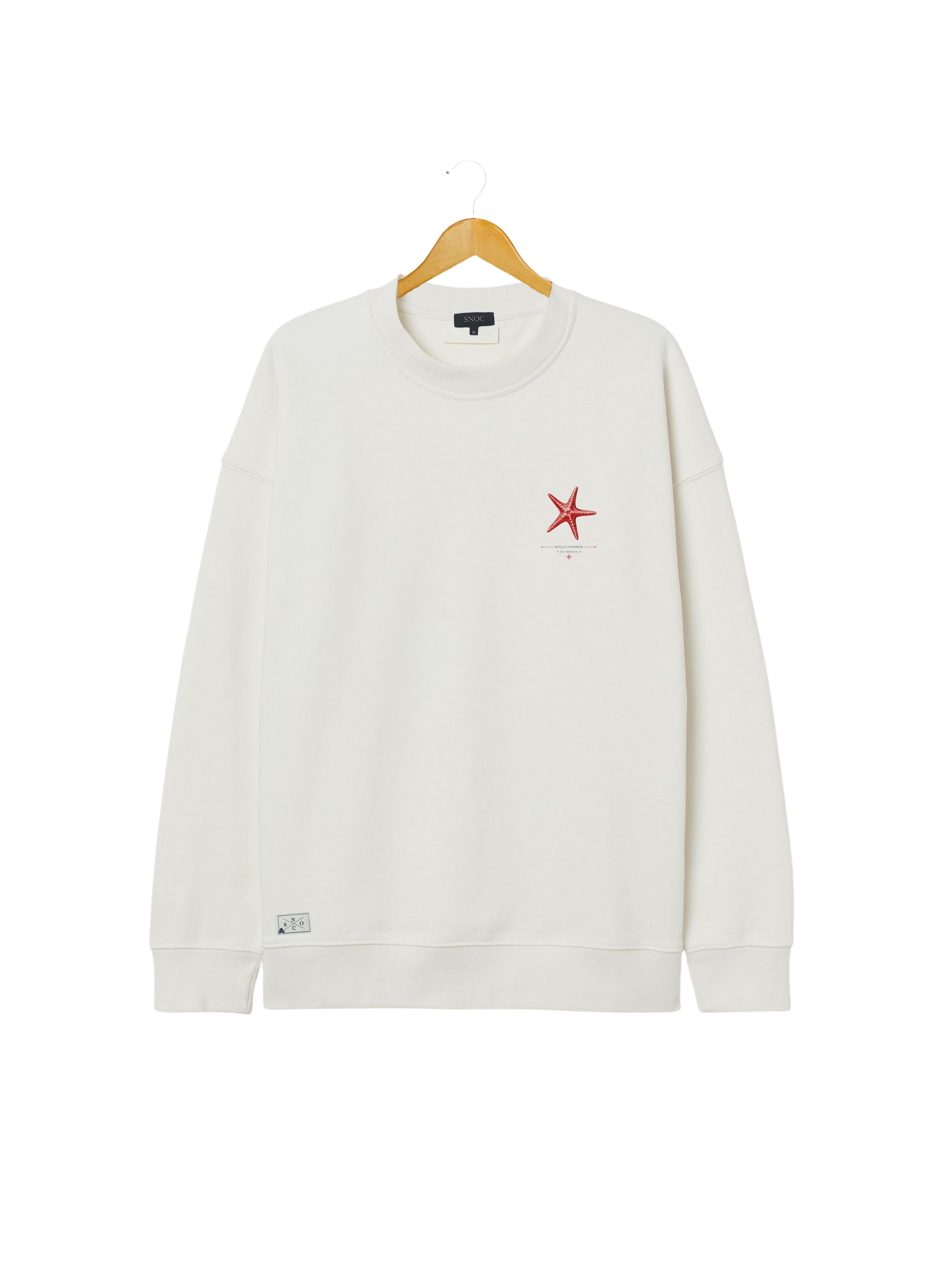 Sudadera SNOC Soul color Blanco, vista frontal, fondo transparente