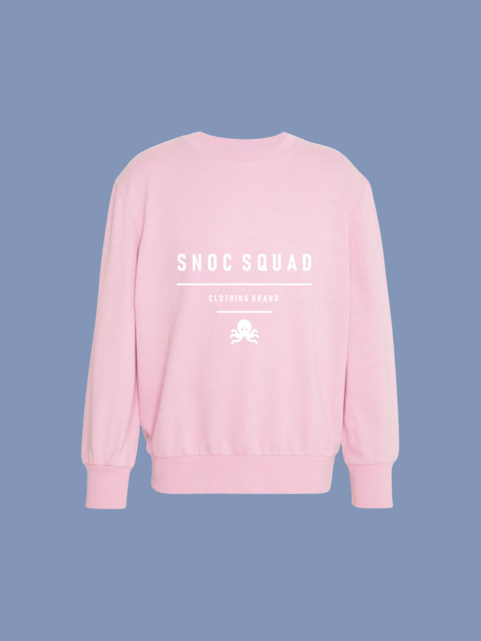 Sudaderas logo pulpo SNOC - SUDADERA SNOC SQUAD ROSA CLARO ORGANIC  