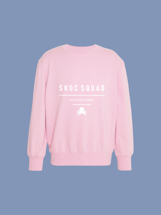 Sudaderas logo pulpo SNOC - SUDADERA SNOC SQUAD ROSA CLARO ORGANIC  